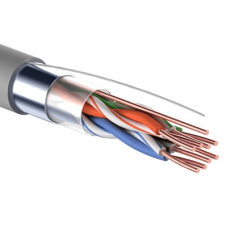 F/UTP кат.5е 4х2х24AWG(0,48мм) 305м (медь) PVC solid серый  кабель (01-0152) PROCONNECT