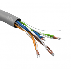 U/UTP кат.5е 4x2x25AWG(0,45мм) 305м CCA (омедненка) PVC SIMPLE solid серый ЭРА