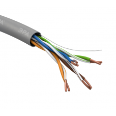 U/UTP кат.5е 4x2x24AWG(0,465мм) 305м (медь) PVC SIMPLE solid серый Кабель витая пара ЭРА