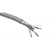 F/UTP кат.5е 4x2x24AWG(0,475мм) 305м (медь) PVC SIMPLE solid серый Кабель витая пара ЭРА