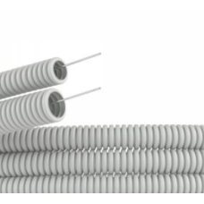 Труба гофрированная ПВХ с протяжкой Д-16 мм. серая (кратно 100)