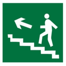 Знак "Направление к эвакуационному выходу (по лестнице налево вверх)" 150х150мм (лист - 2 шт) TDM (кратно 2)