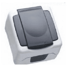 Makel  Серый Розетка с крышкой IP55 открытая установка (пружинные зажимы) 36064099