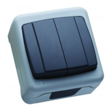 Makel Серый Выключатель 2-клавишный IP55 открытая установка (пружинные зажимы) 36064103